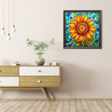Load image into Gallery viewer, AB Diamond Painting - Full Round - Sunflower Glass Painting (40*40CM)