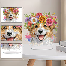 Load image into Gallery viewer, Acrylic Special Shaped Flower Puppy Diamond Painting Desktop Decoration for Home