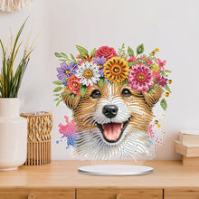 Load image into Gallery viewer, Acrylic Special Shaped Flower Puppy Diamond Painting Desktop Decoration for Home