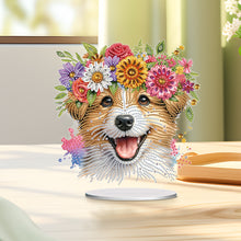 Load image into Gallery viewer, Acrylic Special Shaped Flower Puppy Diamond Painting Desktop Decoration for Home