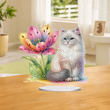 Load image into Gallery viewer, Acrylic Special Shaped Flower Cat Diamond Painting Desktop Decorations for Home