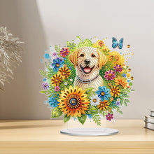 Load image into Gallery viewer, Acrylic Special Shaped Sunflower Puppy DIY Diamond Painting Desktop Decorations