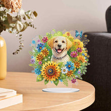 Load image into Gallery viewer, Acrylic Special Shaped Sunflower Puppy DIY Diamond Painting Desktop Decorations