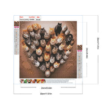 Load image into Gallery viewer, Diamond Painting - Full Round - Love cat (30*30CM)