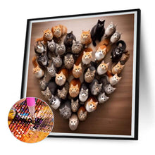 Load image into Gallery viewer, Diamond Painting - Full Round - Love cat (30*30CM)