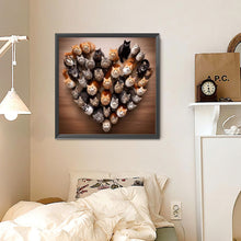 Load image into Gallery viewer, Diamond Painting - Full Round - Love cat (30*30CM)