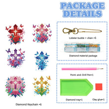 Load image into Gallery viewer, 6Pcs Acrylic Double Sided Cross Flower Diamond Painting Keychain for Bag Decor