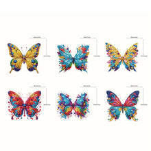 Load image into Gallery viewer, 6Pcs Acrylic Double Sided Butterfly Diamond Painting Keychain for Bag Decor