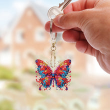 Load image into Gallery viewer, 6Pcs Acrylic Double Sided Butterfly Diamond Painting Keychain for Bag Decor