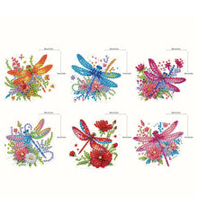 Load image into Gallery viewer, 6Pcs Acrylic Double Sided Dragonfly Diamond Painting Keychain for Bag Decor