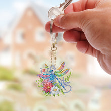 Load image into Gallery viewer, 6Pcs Acrylic Double Sided Dragonfly Diamond Painting Keychain for Bag Decor