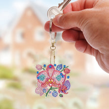 Load image into Gallery viewer, 6Pcs Acrylic Double Sided Flower Diamond Painting Keychain for Bag Decor