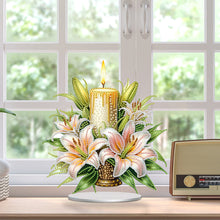 Load image into Gallery viewer, Acrylic Special Shape Lily Candle Desktop Diamond Art Kits for Home Office Decor