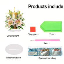 Load image into Gallery viewer, Acrylic Special Shape Lily Candle Desktop Diamond Art Kits for Home Office Decor