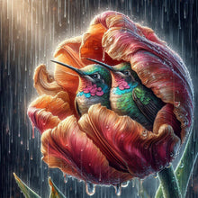 Load image into Gallery viewer, Diamond Painting - Full Round - Blooming hummingbird (30*30CM)