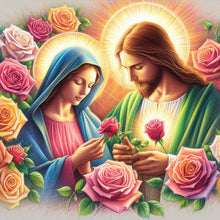Load image into Gallery viewer, Diamond Painting - Full Round - rose flower virgin jesus (40*40CM)