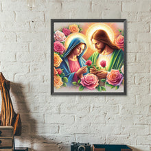 Load image into Gallery viewer, Diamond Painting - Full Round - rose flower virgin jesus (40*40CM)