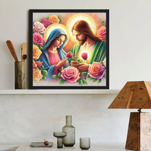 Load image into Gallery viewer, Diamond Painting - Full Round - rose flower virgin jesus (40*40CM)