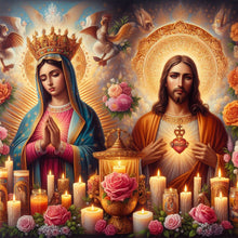 Load image into Gallery viewer, Diamond Painting - Full Round - candle mother jesus (40*40CM)