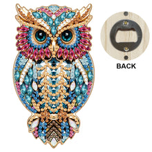 Load image into Gallery viewer, Wooden Cat Diamond Painting Bottle Opener Helper Rhinestones Bottle Opening Tool