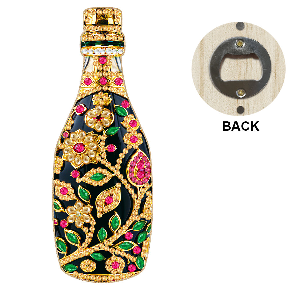 Wooden Cat Diamond Painting Bottle Opener Helper Rhinestones Bottle Opening Tool