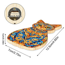 Load image into Gallery viewer, Wooden Cat Diamond Painting Bottle Opener Helper Rhinestones Bottle Opening Tool