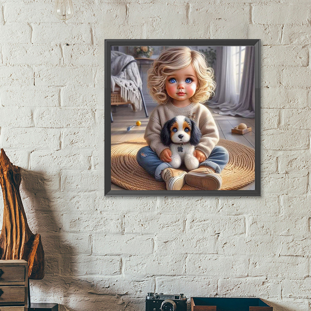 Diamond Painting - Full Round - Cute big-eyed girl (40*40CM)