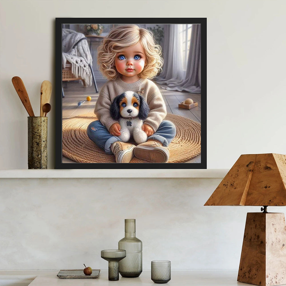 Diamond Painting - Full Round - Cute big-eyed girl (40*40CM)
