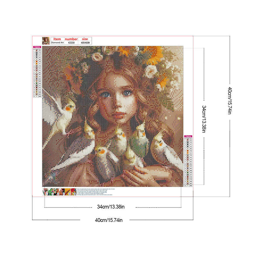 Diamond Painting - Full Round - Cute big-eyed girl (40*40CM)