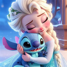 Load image into Gallery viewer, 4pcs Round Diamond Painting Set - Stitch And Disney Princesses (30*30CM)