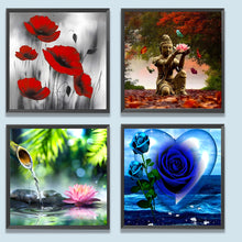 Load image into Gallery viewer, 4pcs Round Diamond Painting Set - Flower Zen (30*30CM)