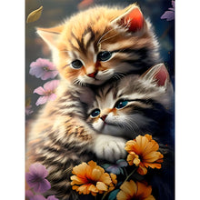 Load image into Gallery viewer, 2pcs Round Diamond Painting Set - Cat and puppy (30*40CM)