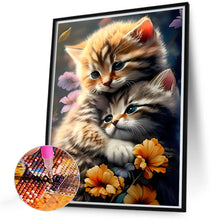Load image into Gallery viewer, 2pcs Round Diamond Painting Set - Cat and puppy (30*40CM)