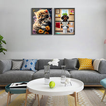 Load image into Gallery viewer, 2pcs Round Diamond Painting Set - Cat and puppy (30*40CM)