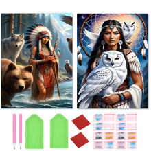 Load image into Gallery viewer, 2pcs Round Diamond Painting Set - Indian (30*40CM)