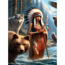 Load image into Gallery viewer, 2pcs Round Diamond Painting Set - Indian (30*40CM)