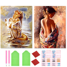 Load image into Gallery viewer, 2pcs Round Diamond Painting Set - Bath beauty (30*40CM)