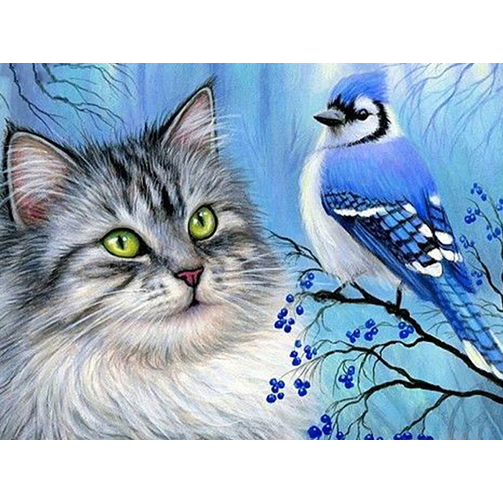 2pcs Round Diamond Painting Set - Cat (40*30CM)