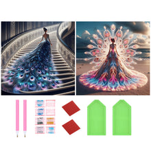 Load image into Gallery viewer, 2pcs Round Diamond Painting Set - Skirt girl (40*40CM)