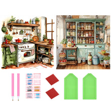 Load image into Gallery viewer, 2pcs Round Diamond Painting Set - Warm cabinet (40*40CM)