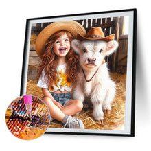 Load image into Gallery viewer, 2pcs Round Diamond Painting Set - Farm children (30*30CM)