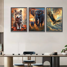 Load image into Gallery viewer, 3pcs Round Diamond Painting Set - Animal Series (40*60CM)