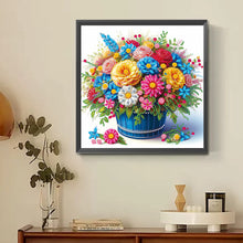 Load image into Gallery viewer, Diamond Painting - Partial Special Shaped - Colorful Flowers In A Basket (30*30CM)