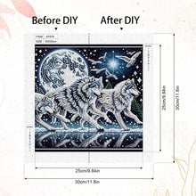 Load image into Gallery viewer, Diamond Painting - Partial Special Shaped - Moonlight wolf pack (30*30CM)