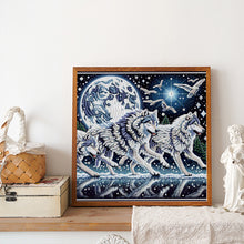 Load image into Gallery viewer, Diamond Painting - Partial Special Shaped - Moonlight wolf pack (30*30CM)