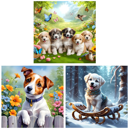 3pcs Round Diamond Painting Set - Gouzi (30*30CM)