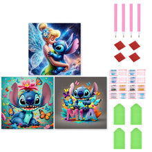 Load image into Gallery viewer, 3pcs Round Diamond Painting Set - Stitch (30*30CM)