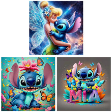 Load image into Gallery viewer, 3pcs Round Diamond Painting Set - Stitch (30*30CM)