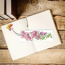 Load image into Gallery viewer, 3Pcs Special Shape Flowers 5D DIY Diamond Painting Bookmark with Pendants
