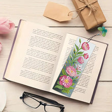 Load image into Gallery viewer, 3Pcs Special Shape Flowers 5D DIY Diamond Painting Bookmark with Pendants